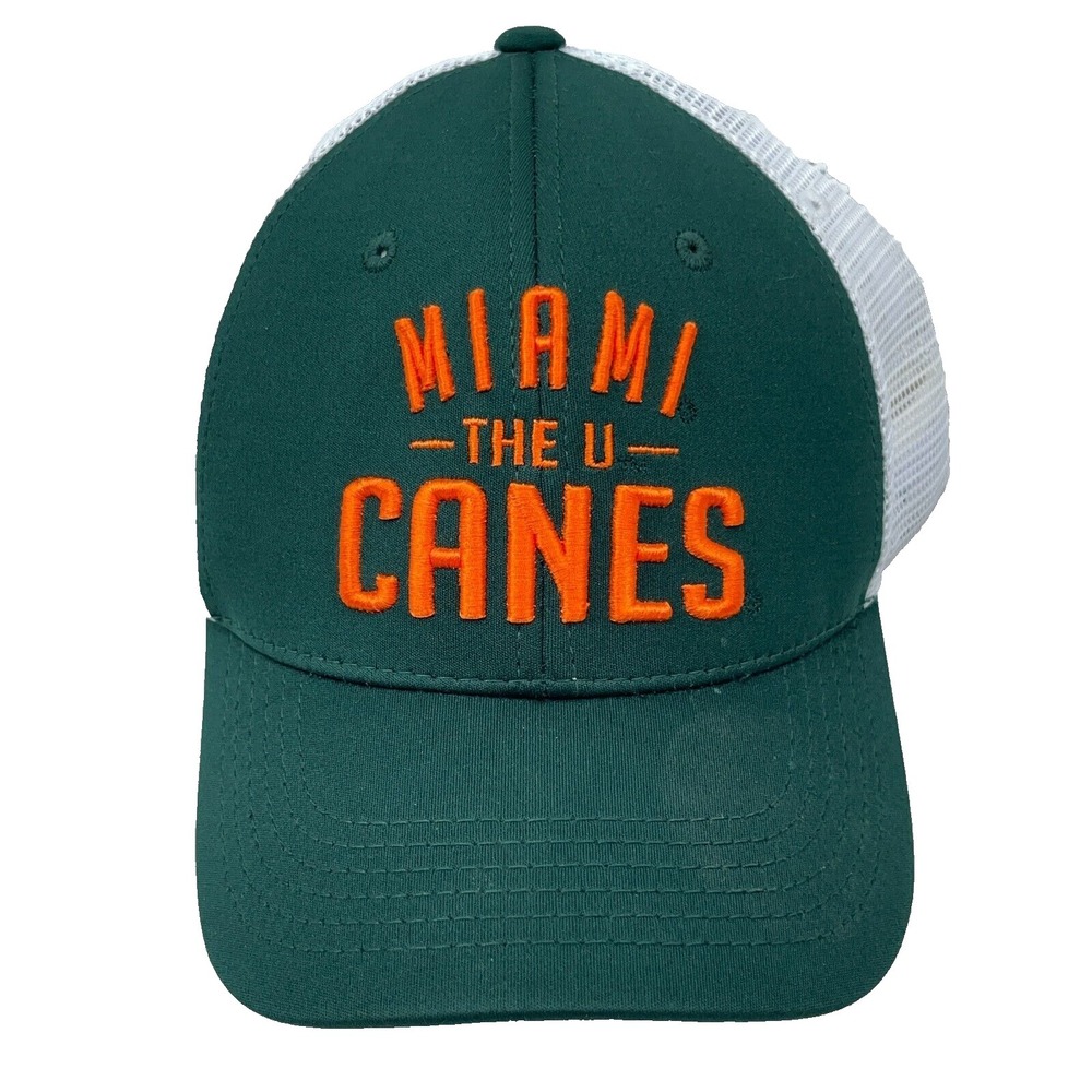 Miami Hurricanes Hat Cap SnapBack Green White Adjustable Dad Canes Mesh Trucker